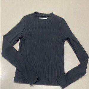 Abercrombie kids ribbed Long Sleeve Crewneck Top - Black 11/12